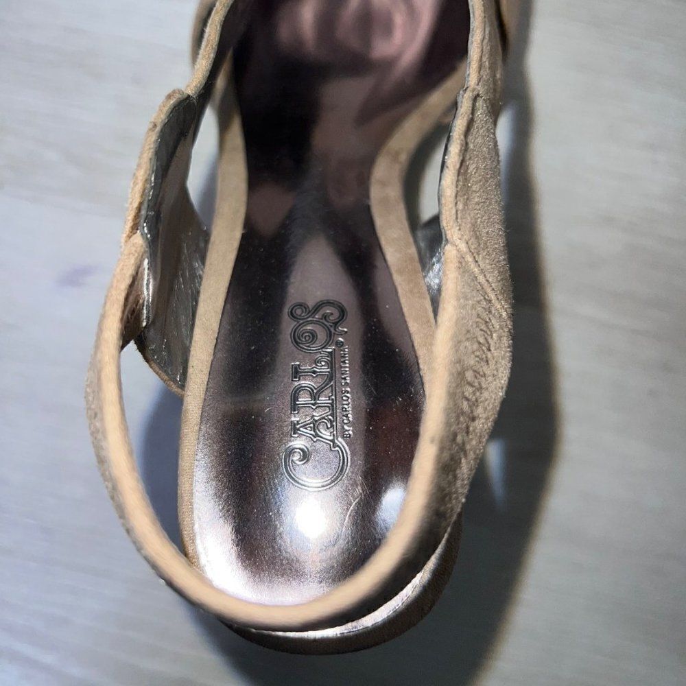 Carlos by Carlos Santana Moneta Cork Wedge Beige Suede Women's 7 - Picture 9 of 11